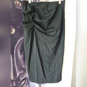 CAPSULE 121 Women's‎ Black Elastic Waist Ruched Hip Midi Length Skirt XL